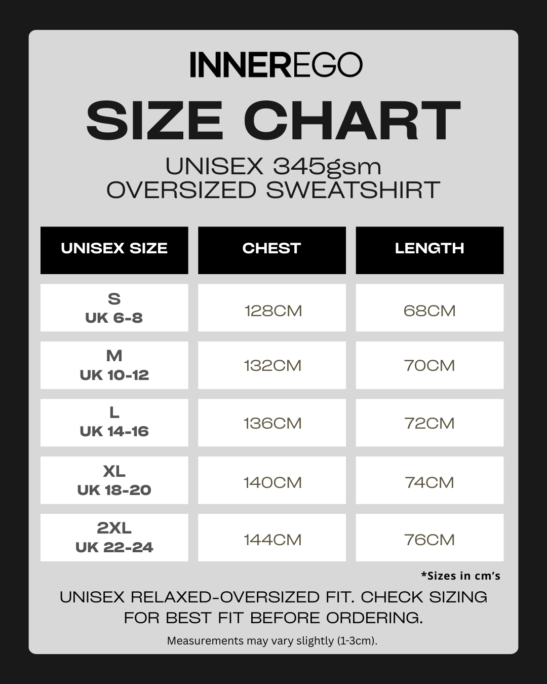 Oversized Embossed Sweatshirt - Inner Noir Black