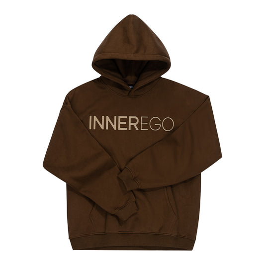 Embossed Oversized Hoodie - Inner Espresso