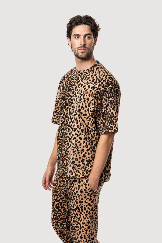 Leopard print oversized 2-piece set - unisex loungewear INNER EGO