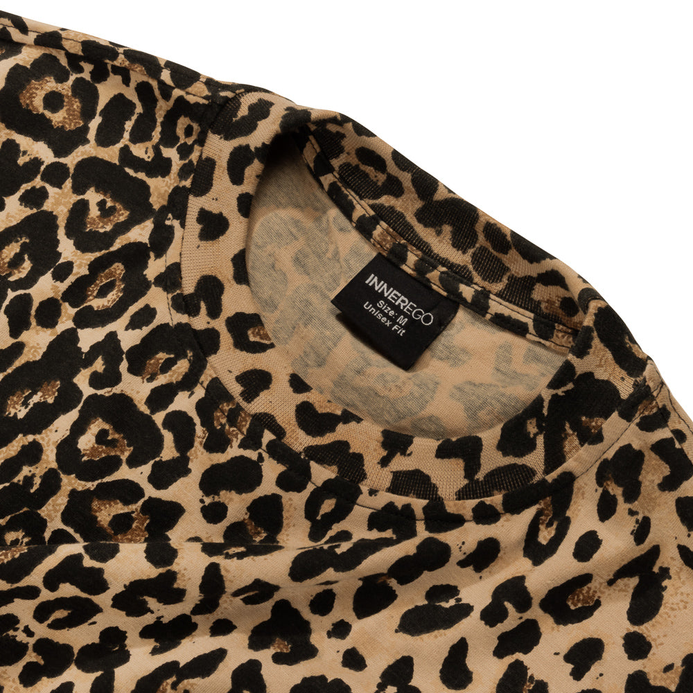 Close up Leopard print oversized unisex loungewear INNER EGO tshirt