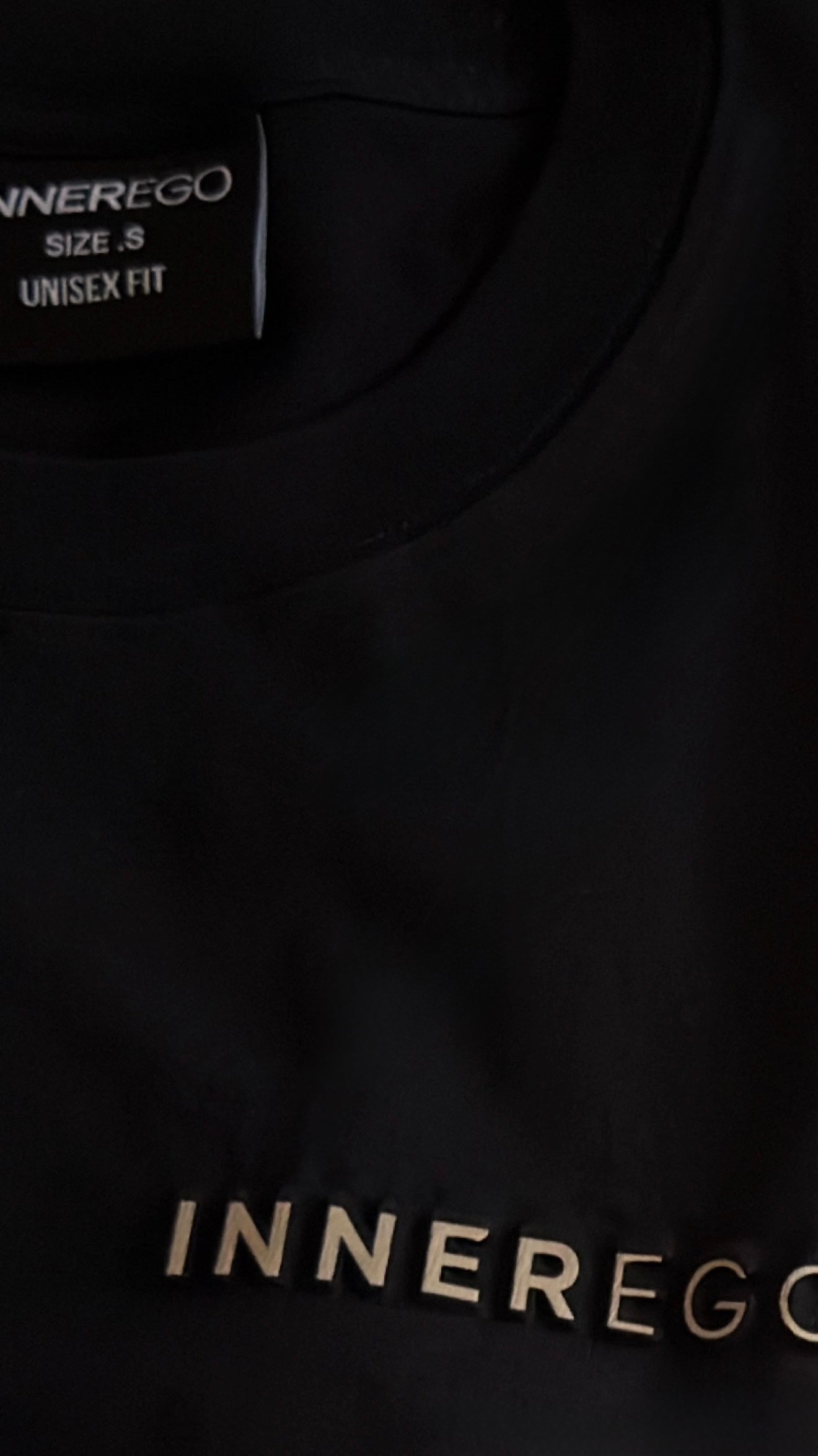 Black embossed regular fit t-shirt - Inner Noir premium streetwear INNER EGO