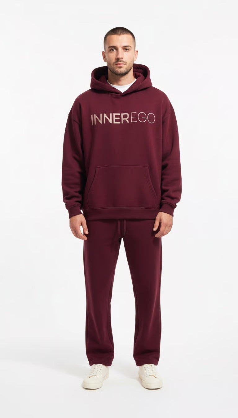 Embossed Oversized Hoodie - Inner Rouge
