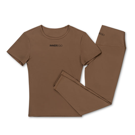 Women's Flex Set in cocoa brown - sculpting activewear INNER EGO