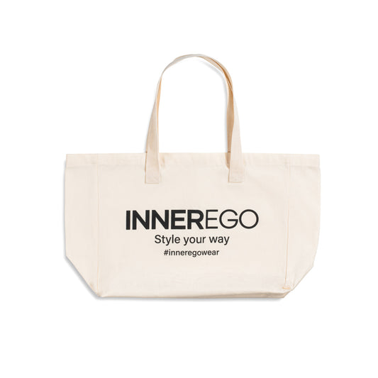 Oversized INNER EGO tote bag - shopper beach bag canvas accessories